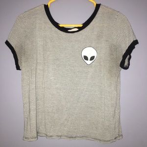 Crop top with alien head